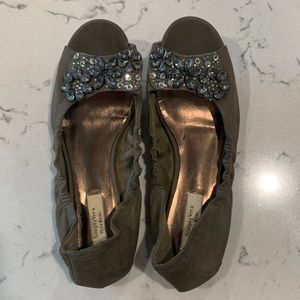 Sparkly Olive Flats